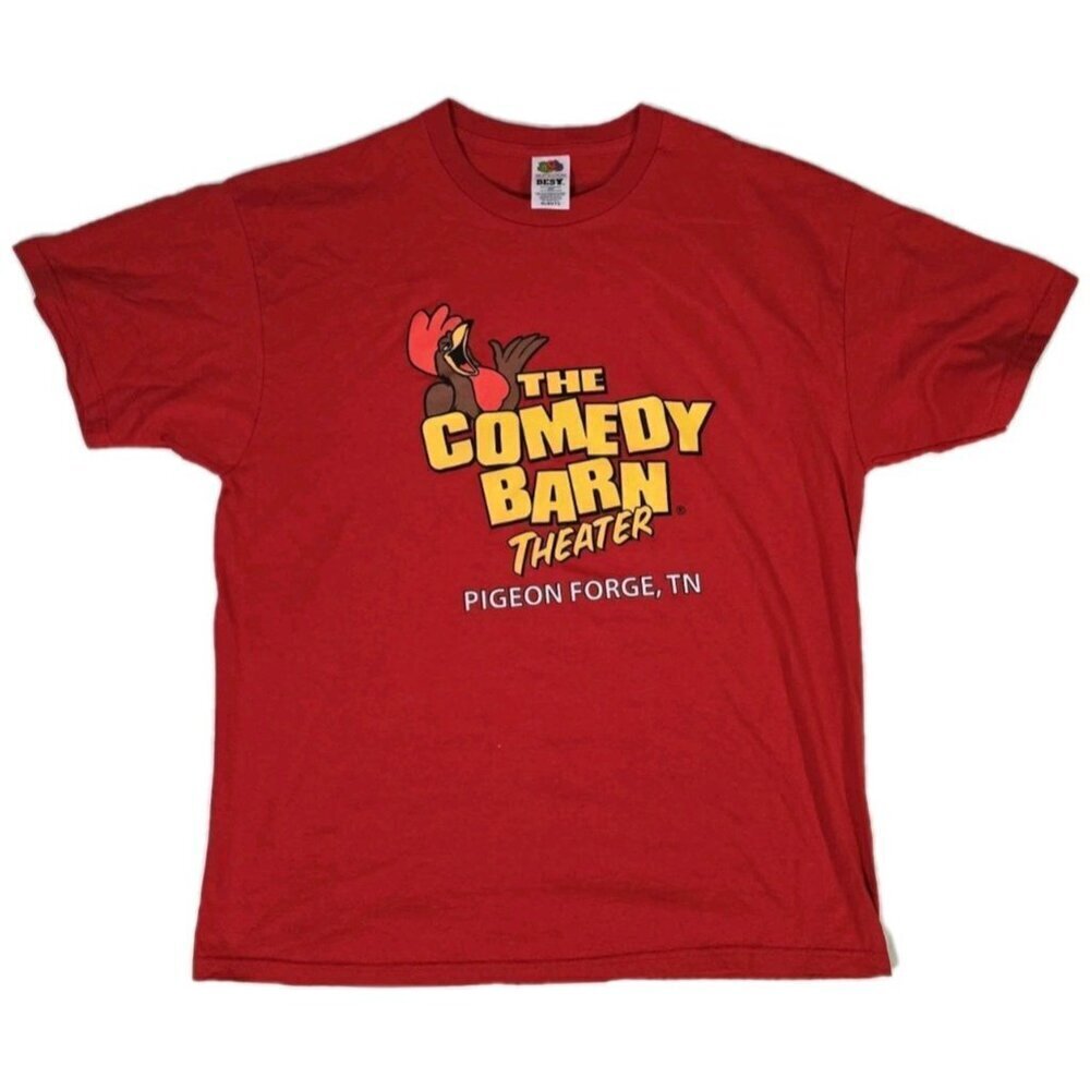 Comedy Barn Theater Pigeon Forge Tennessee Club T-Shirt Mens XL Rooster Chicken